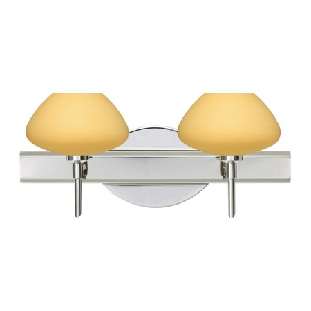 Besa Lighting Besa Wall Peri Chrome Vanilla Matte 2x5W LED 2SW-5410VM-LED-CR